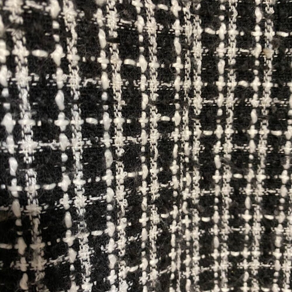 Kaylee Kollection Black & White Plaid Tweed Double-Breasted Coat Size M - Picture 5 of 9